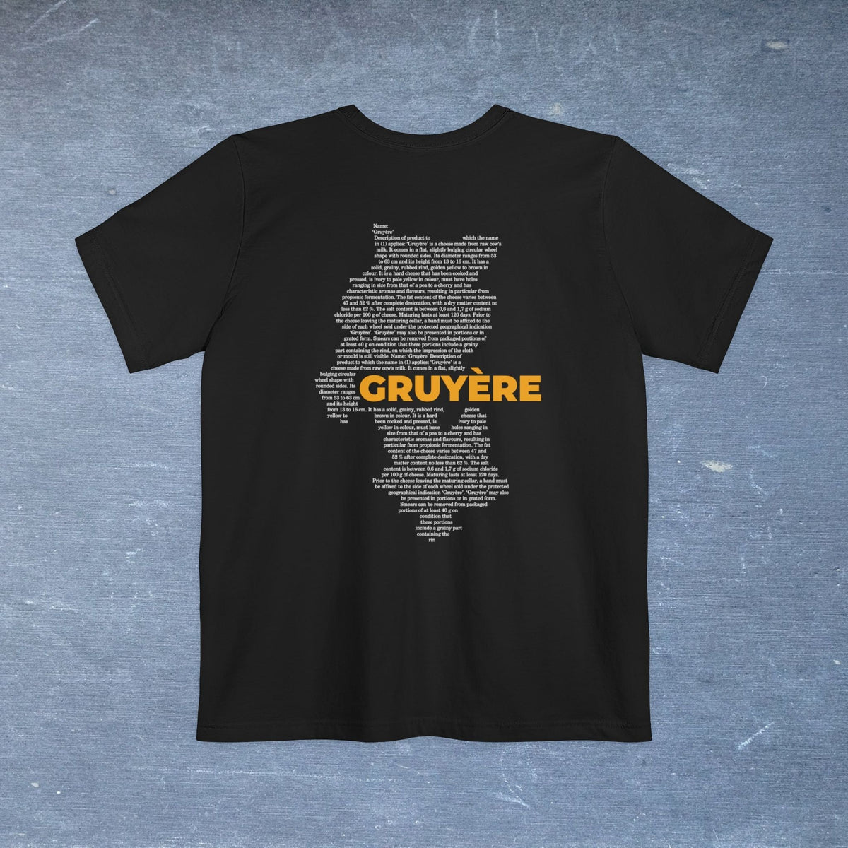 Gruyère Cheese Map - Pocket T-shirt-T-Shirt-gift ideas for foodies-Knife Shift