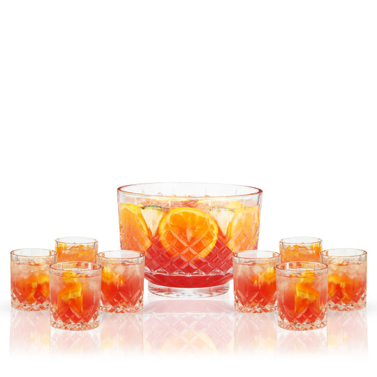 Admiral Crystal Punch Bowl and Tumbler Set - Knife Shift
