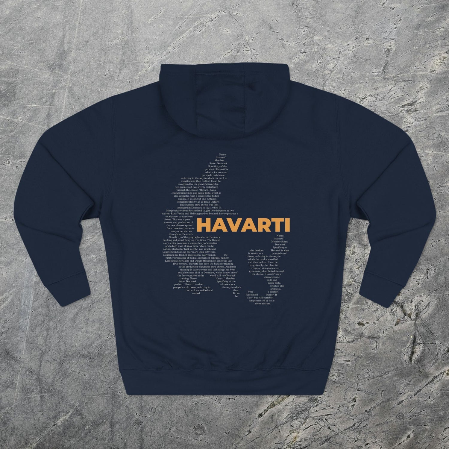 Havarti Cheese Map - Midweight Hoodie-Hoodie-gift ideas for foodies-Knife Shift