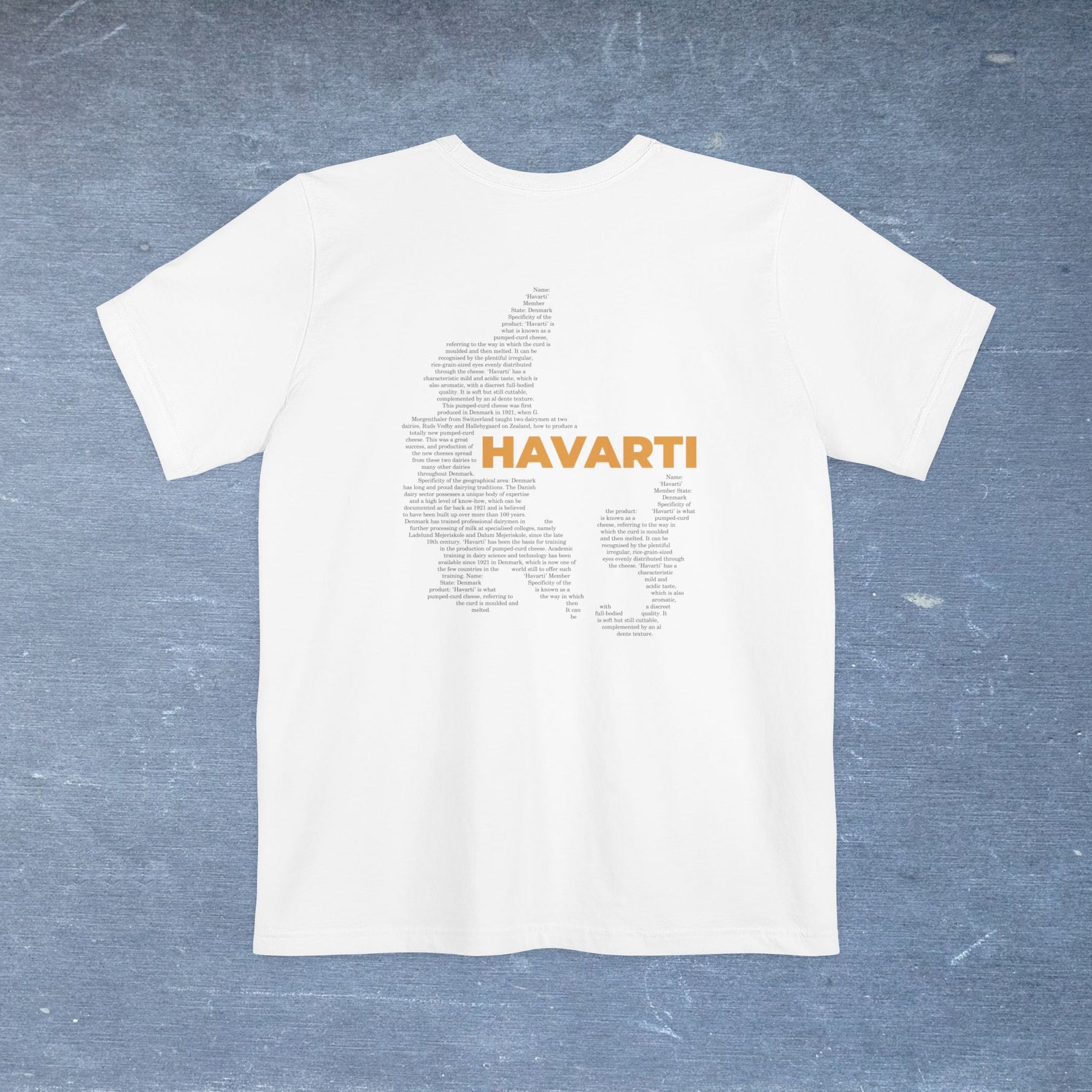 Havarti Cheese Map - Pocket T-shirt-T-Shirt-gift ideas for foodies-Knife Shift