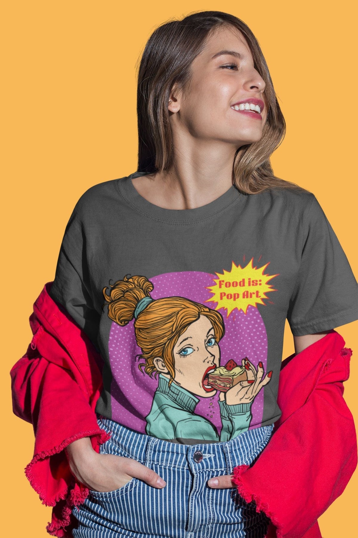 Have Your Cake! - Food Pop Art Long Sleeve Tee-T-Shirt-gift ideas for foodies-Knife Shift