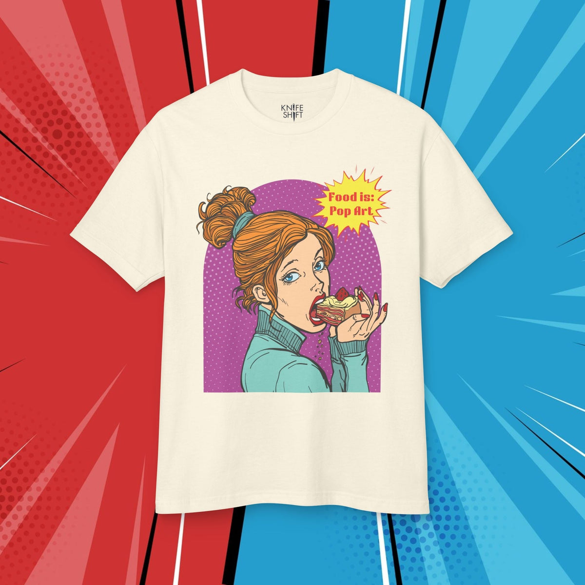 Have Your Cake! - Food Pop Art Long Sleeve Tee-T-Shirt-gift ideas for foodies-Knife Shift