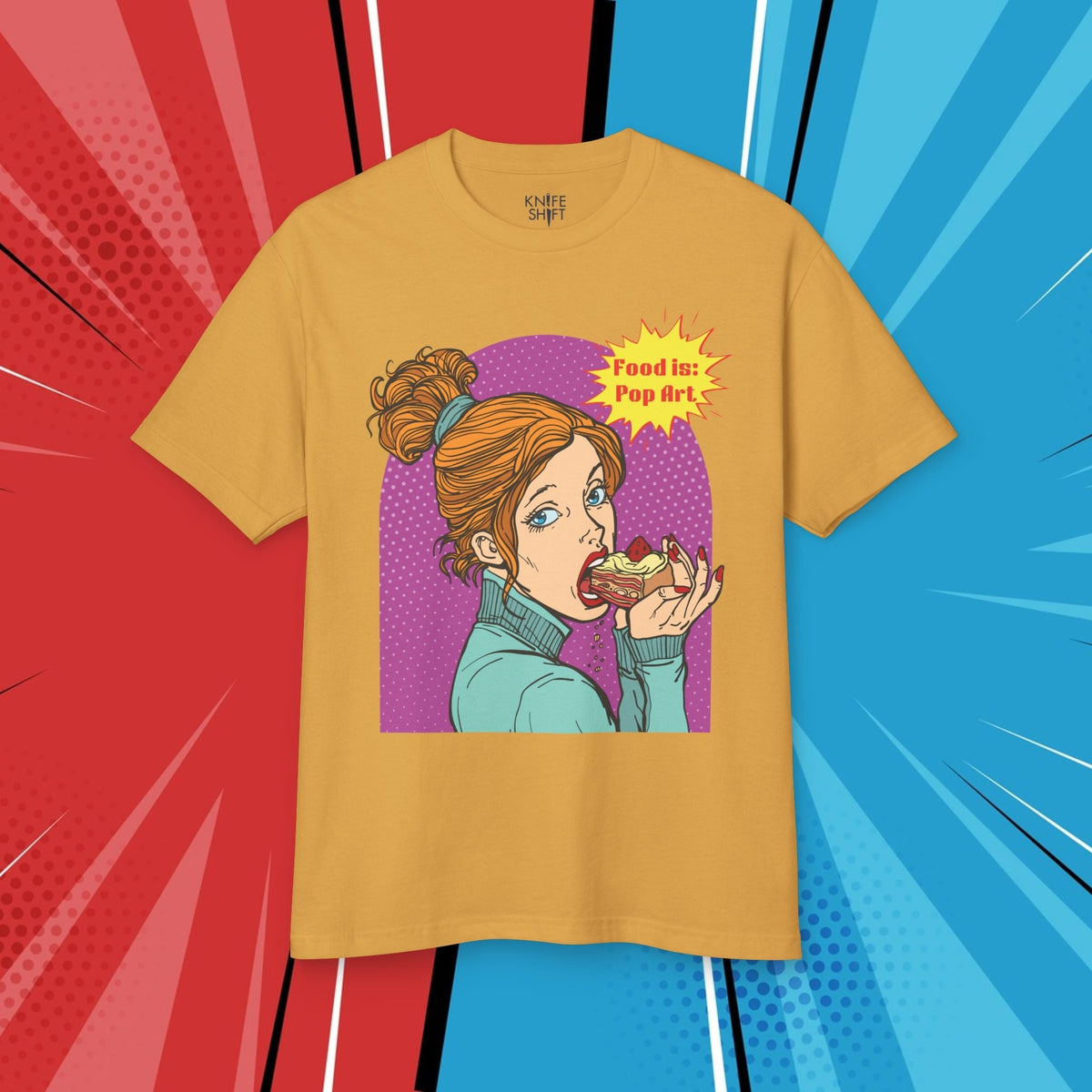 Have Your Cake! - Food Pop Art Long Sleeve Tee-T-Shirt-gift ideas for foodies-Knife Shift