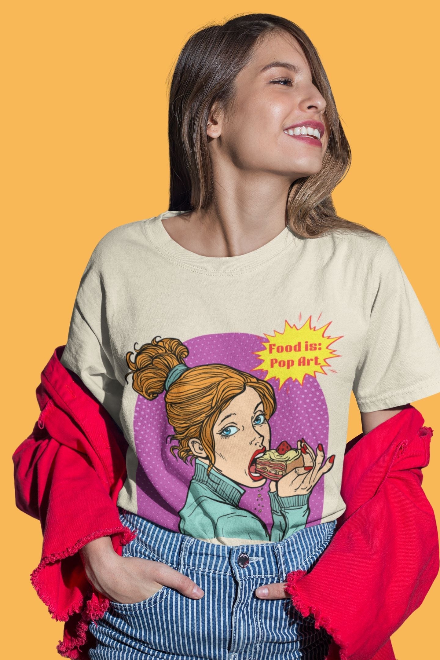 Have Your Cake! - Food Pop Art Long Sleeve Tee-T-Shirt-gift ideas for foodies-Knife Shift