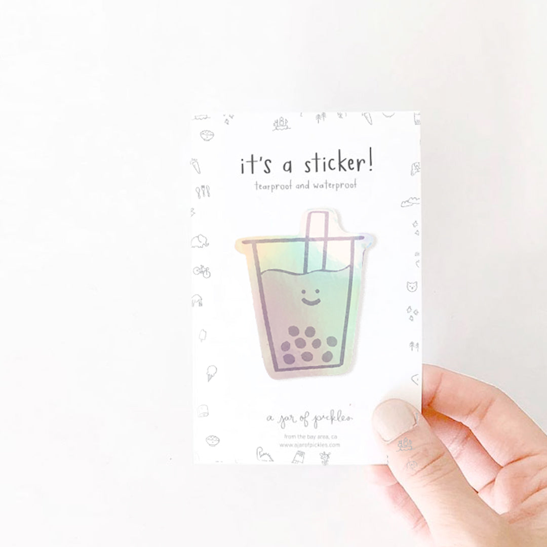 Holographic Boba Vinyl Sticker - Knife Shift