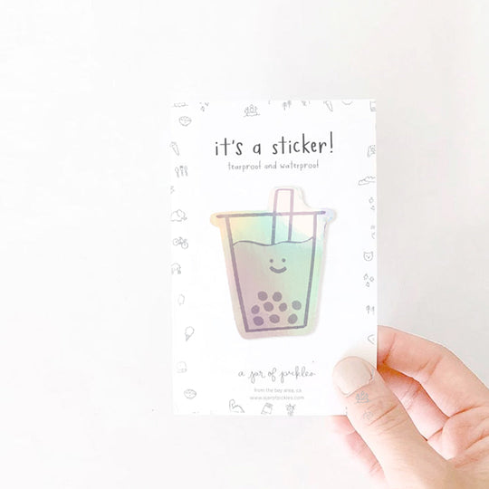 Holographic Boba Vinyl Sticker - Knife Shift