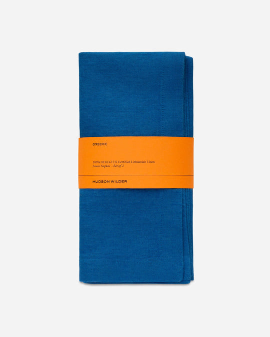 O'Keeffe Linen Napkin (Cerulean Blue) - Set of 2