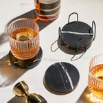 Marble Coaster Set in Black Set of 4 - Knife Shift