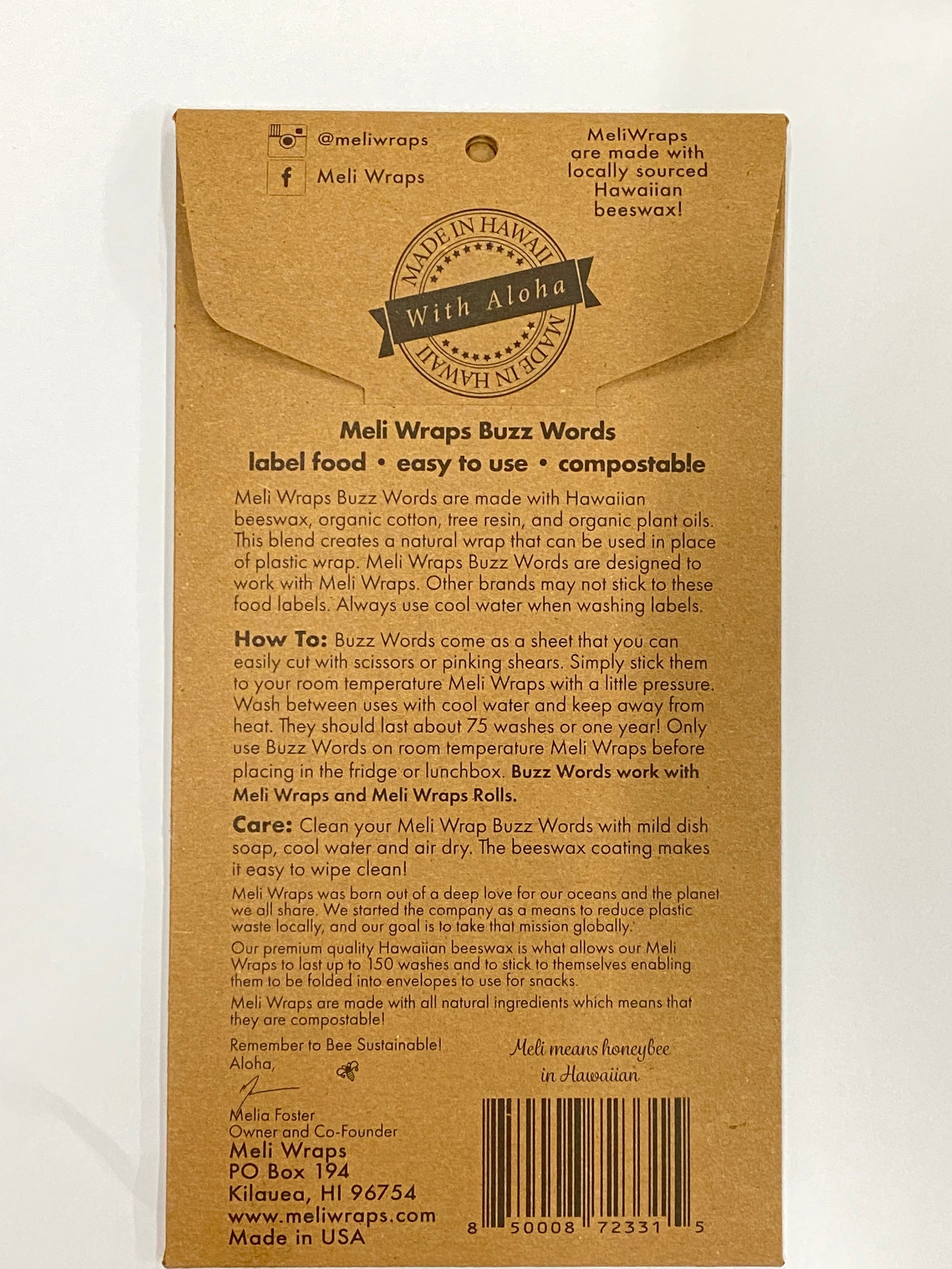 Buzz Words- Beeswax Wrap Food Labels - Knife Shift