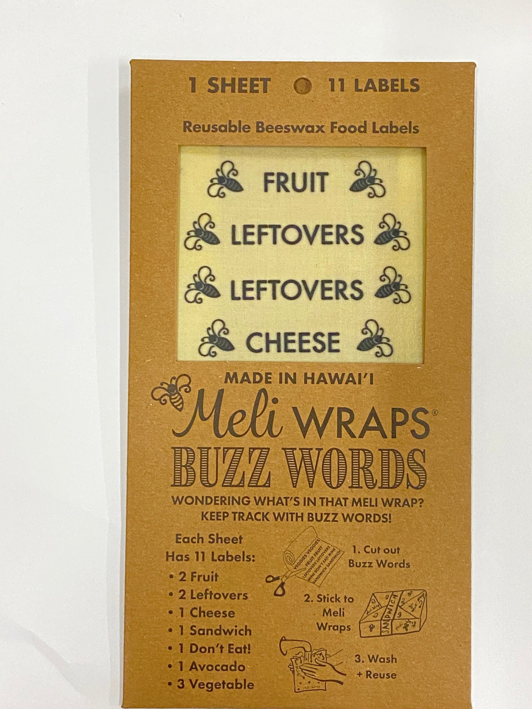 Buzz Words- Beeswax Wrap Food Labels - Knife Shift