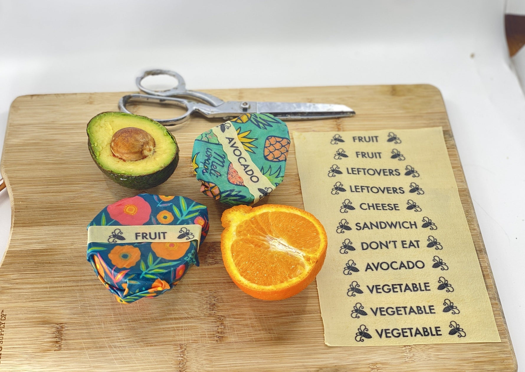 Buzz Words- Beeswax Wrap Food Labels - Knife Shift