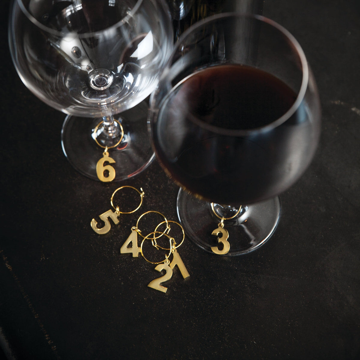 Gold Plated Wine Charms - Knife Shift