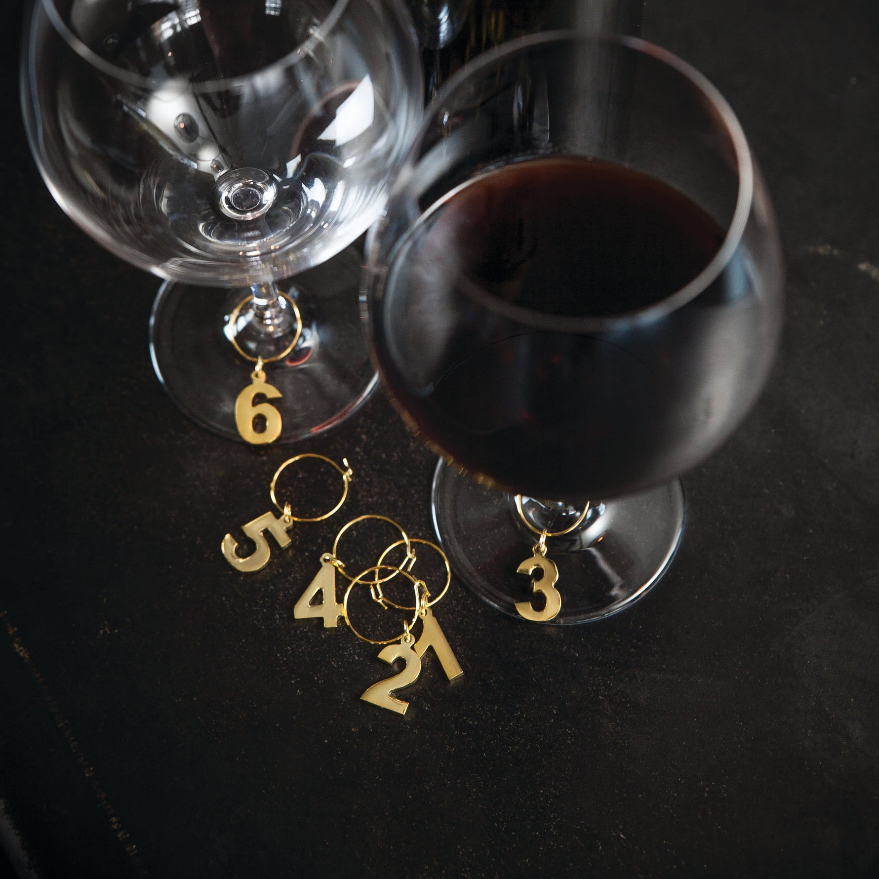Gold Plated Wine Charms - Knife Shift