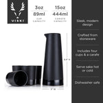 5-Piece Stoneware Sake Set in Black - Knife Shift