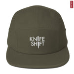 Knife Shift Logo - Embroidered Five Panel Cap-Embroidered Hats-gift ideas for foodies-Knife Shift