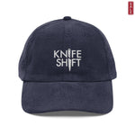 Knife Shift Logo - Embroidered Vintage Corduroy Cap-Embroidered Hats-gift ideas for foodies-Knife Shift