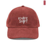 Knife Shift Logo - Embroidered Vintage Corduroy Cap-Embroidered Hats-gift ideas for foodies-Knife Shift