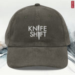 Knife Shift Logo - Embroidered Vintage Corduroy Cap-Embroidered Hats-gift ideas for foodies-Knife Shift
