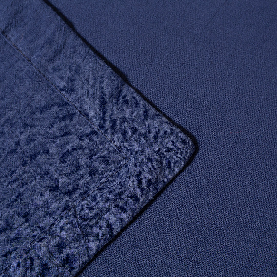 Washed Linen-Cotton Runner- Navy - Knife Shift