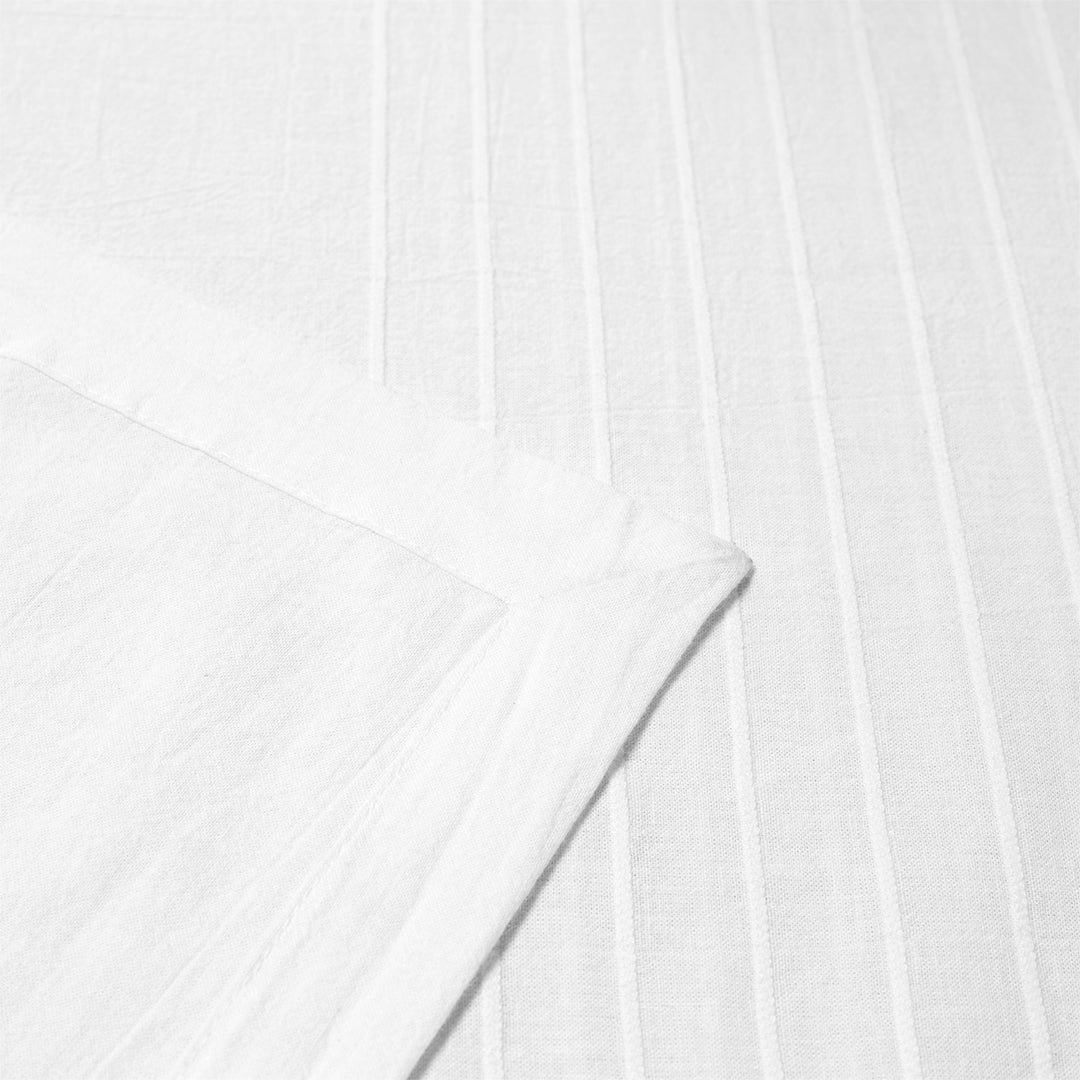 Washed Linen-Cotton Runner- White - Knife Shift