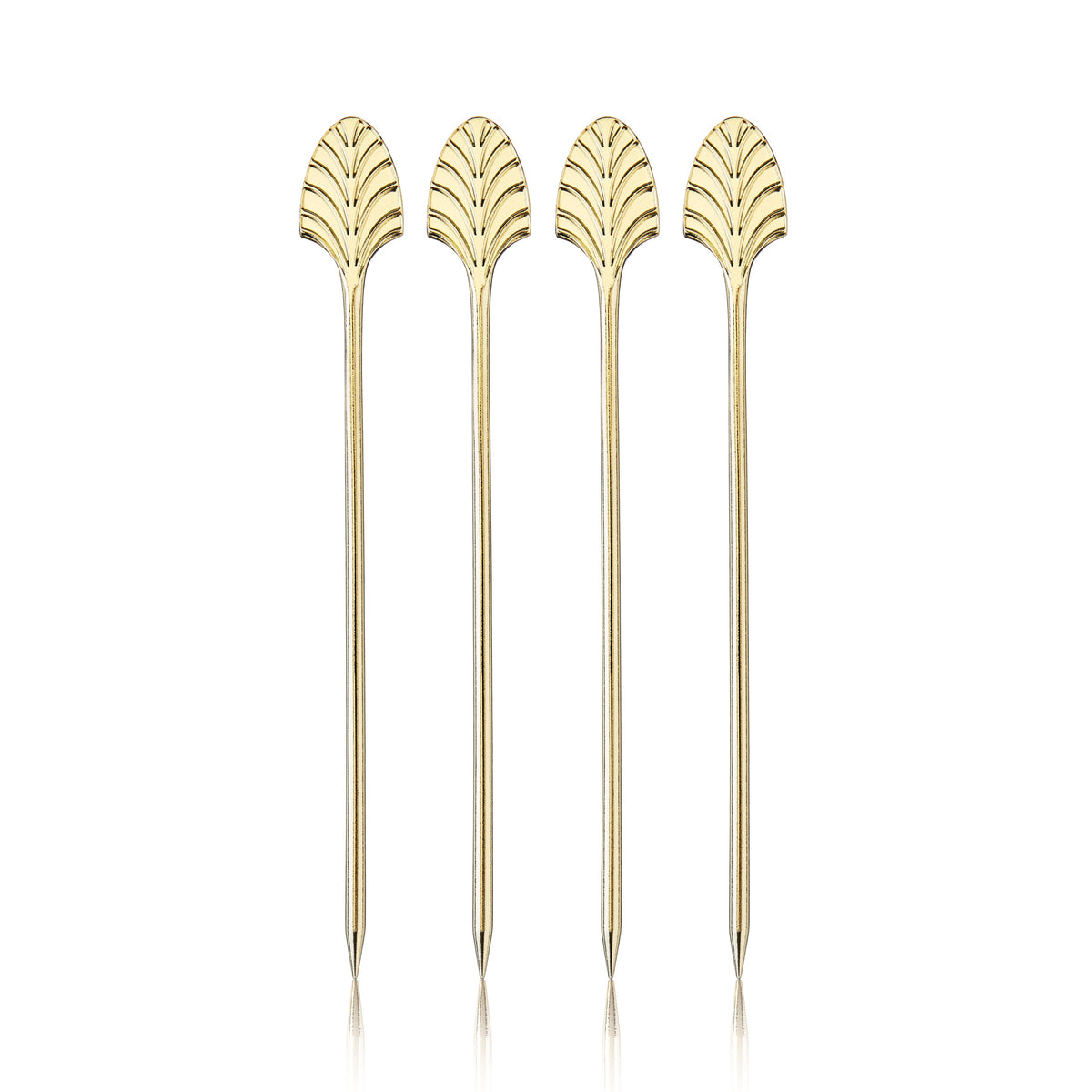 Art Deco Cocktail Picks in Gold Set of 4 - Knife Shift