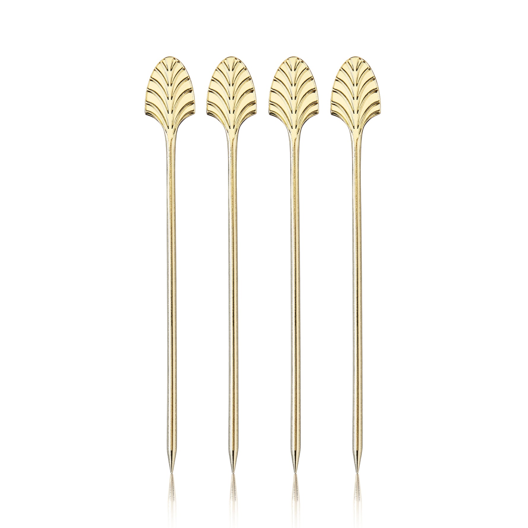 Art Deco Cocktail Picks in Gold Set of 4 - Knife Shift