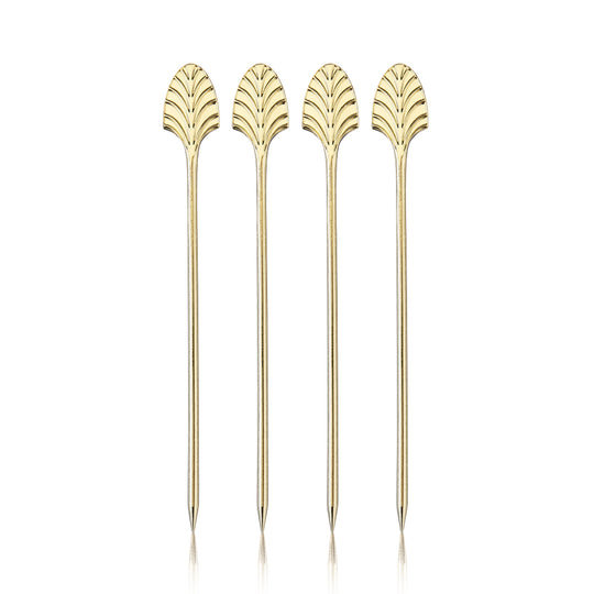 Art Deco Cocktail Picks in Gold Set of 4 - Knife Shift
