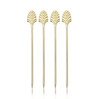 Art Deco Cocktail Picks in Gold Set of 4