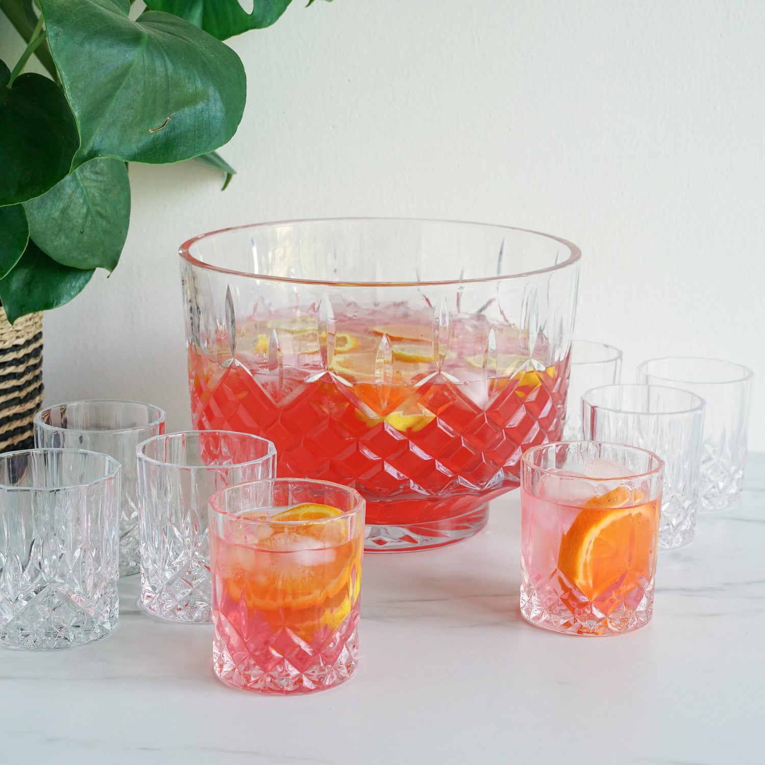 Admiral Crystal Punch Bowl and Tumbler Set - Knife Shift