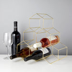 Geo Countertop Wine Rack in Gold - Knife Shift