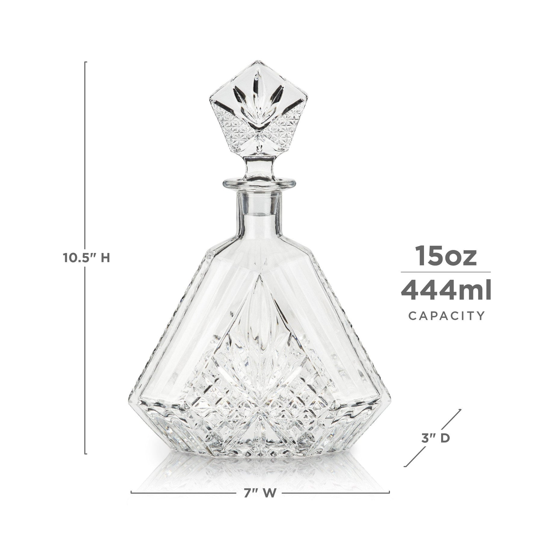 Admiral Crystal Irish Cut Whiskey Decanter - Knife Shift