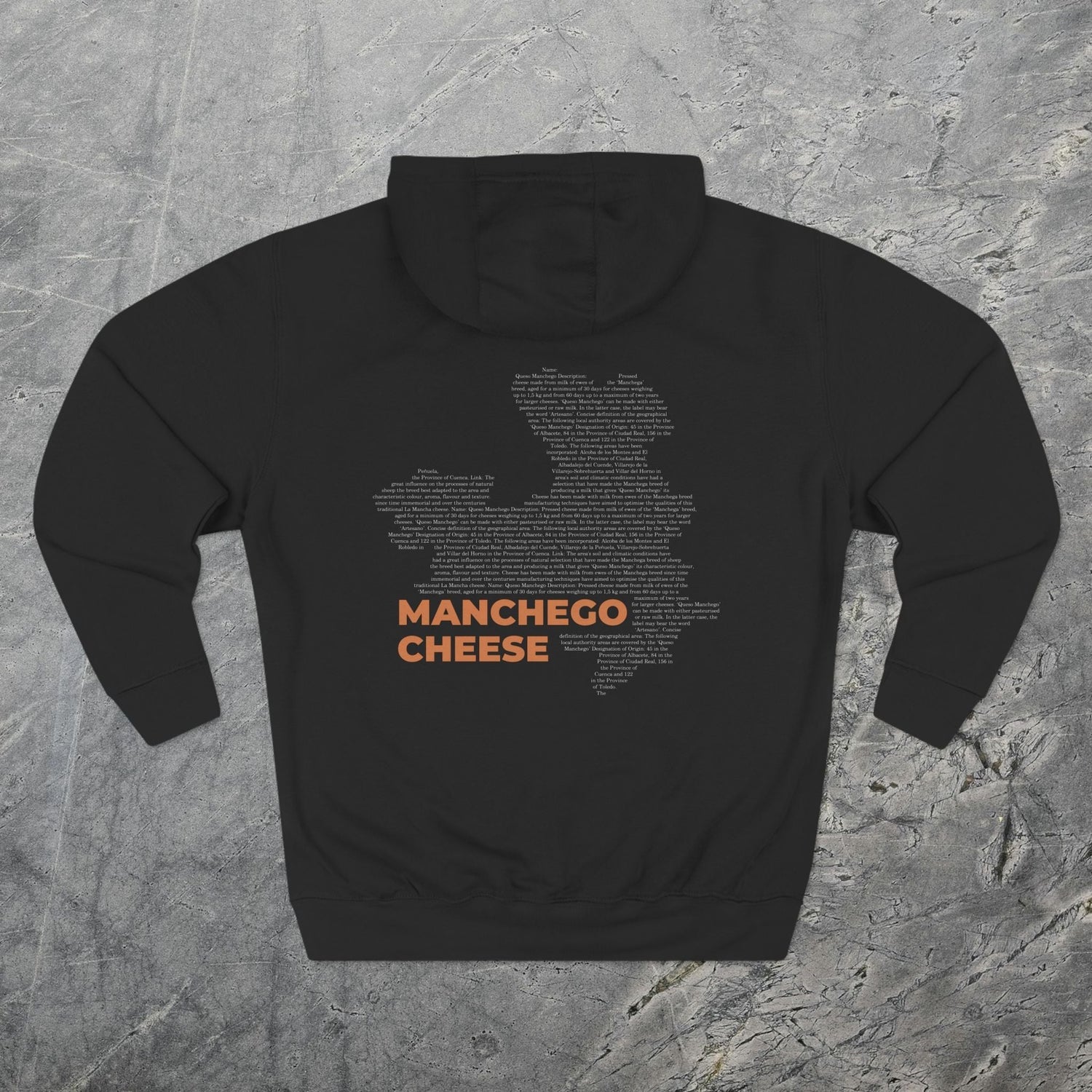 Manchego Cheese Map - Midweight Hoodie-Hoodie-gift ideas for foodies-Knife Shift