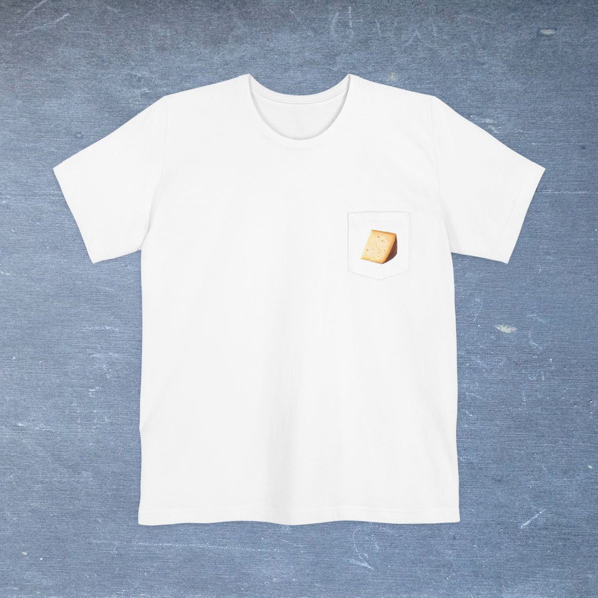 Manchego Cheese Map - Pocket T-shirt-T-Shirt-gift ideas for foodies-Knife Shift