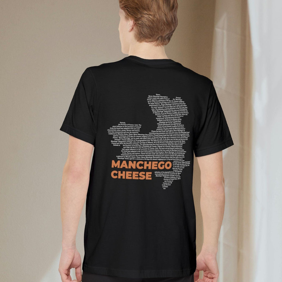 Manchego Cheese Map - Pocket T-shirt-T-Shirt-gift ideas for foodies-Knife Shift