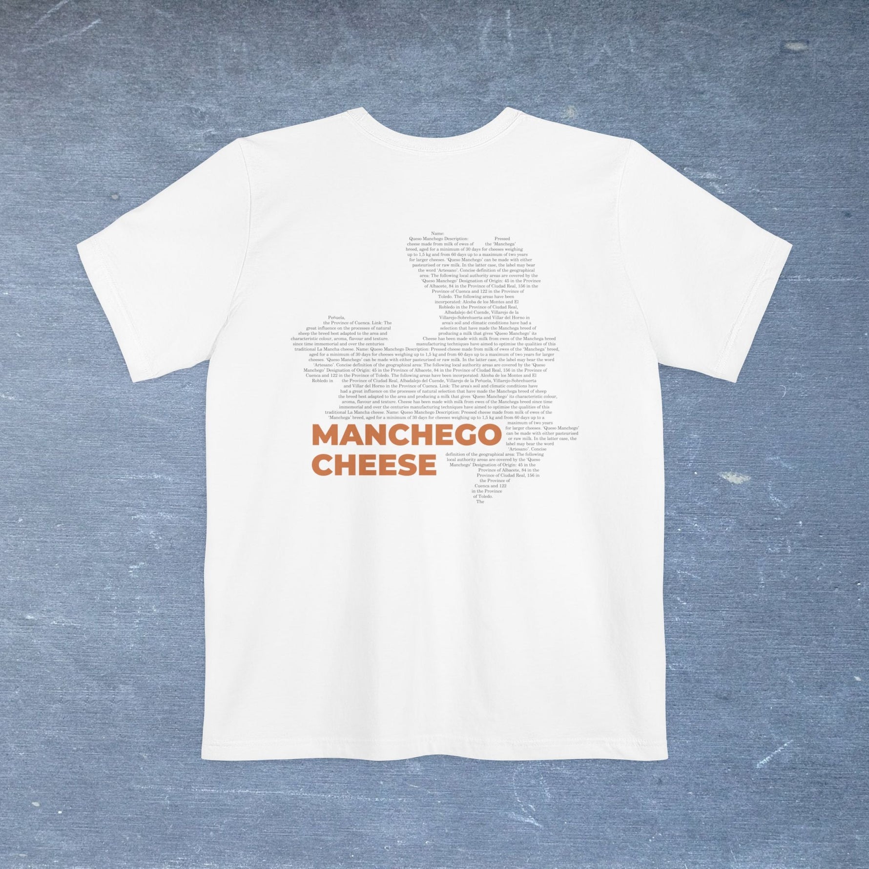 Manchego Cheese Map - Pocket T-shirt-T-Shirt-gift ideas for foodies-Knife Shift