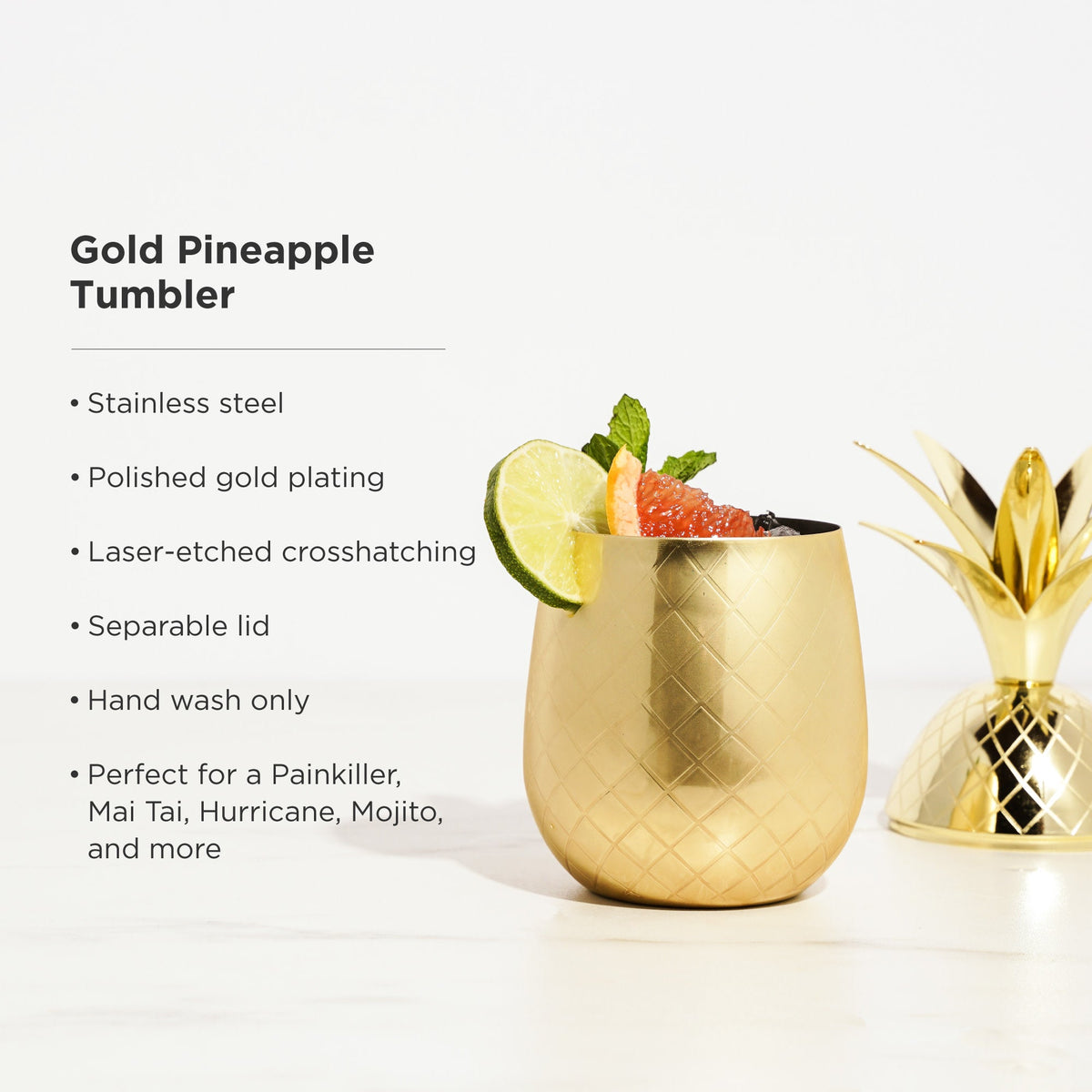 Pacific Pineapple Tumbler in Gold - Knife Shift