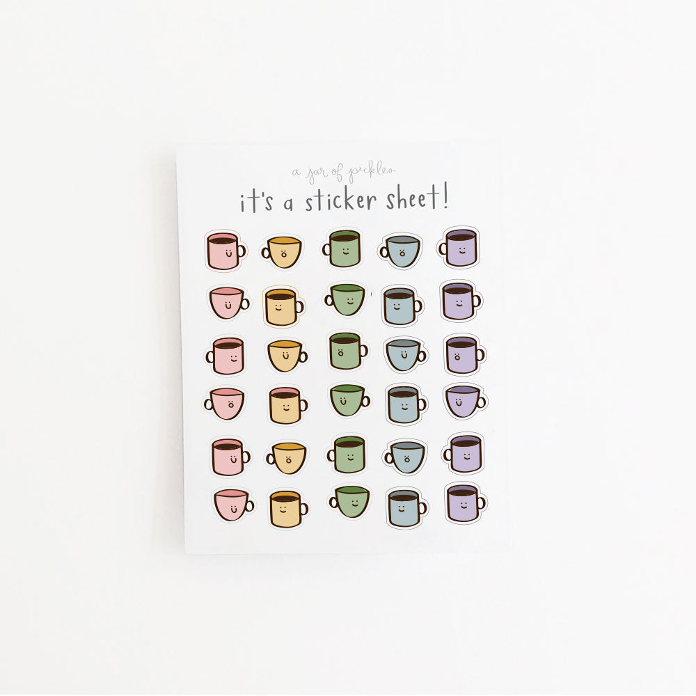 Mini Coffee Clear Sticker Sheet - Knife Shift