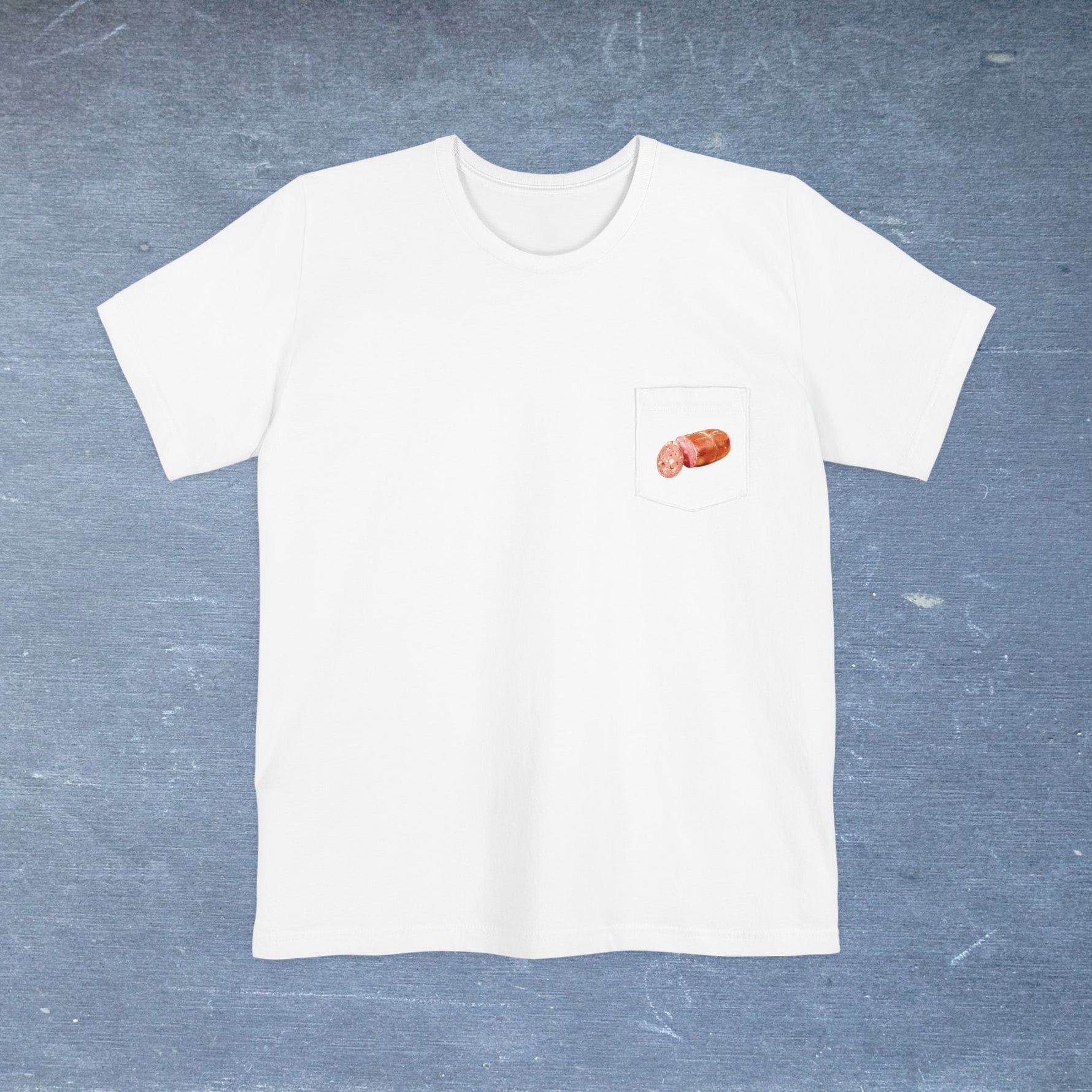 Mortadella Bologna Map - Pocket T-shirt-T-Shirt-gift ideas for foodies-Knife Shift