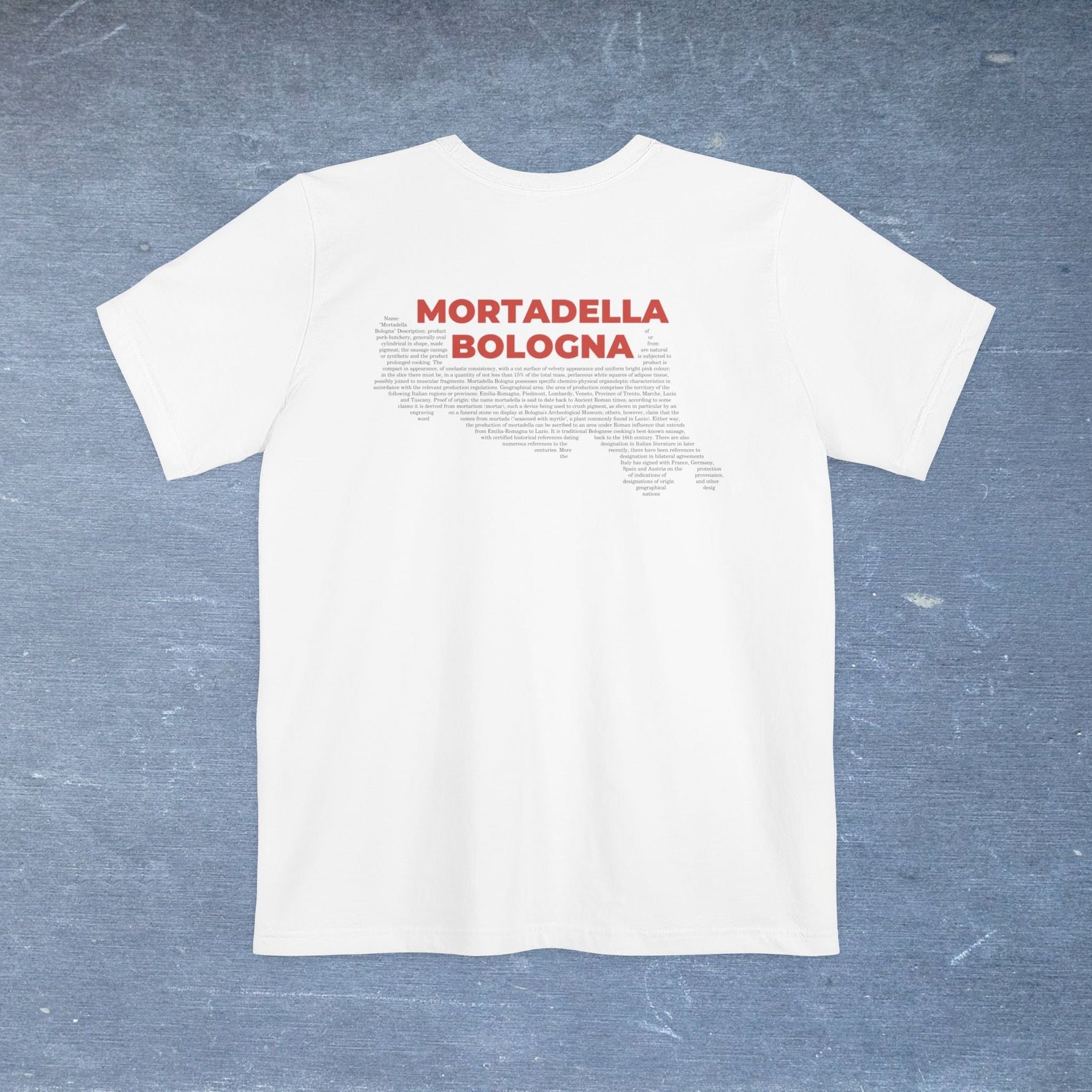 Mortadella Bologna Map - Pocket T-shirt-T-Shirt-gift ideas for foodies-Knife Shift