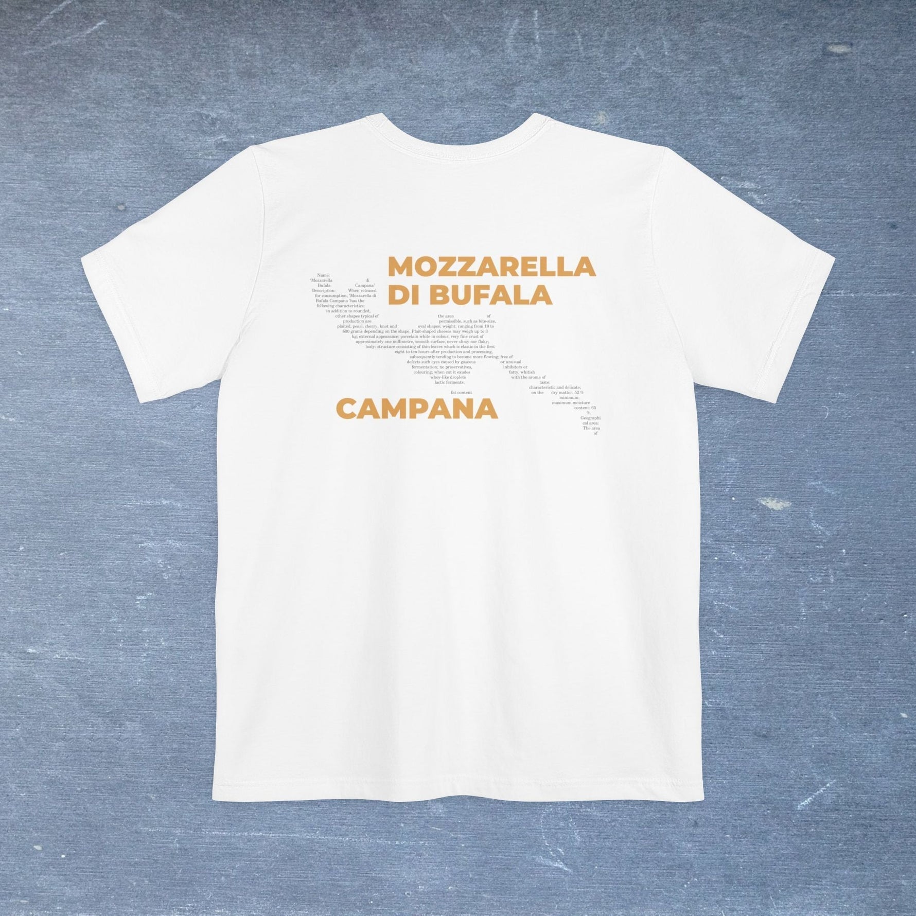 Mozzarella di Bufala Campana Cheese Map - Pocket T-shirt-T-Shirt-gift ideas for foodies-Knife Shift