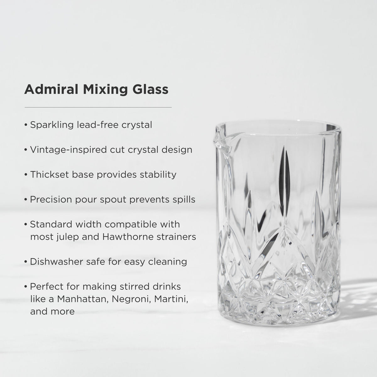 Admiral Crystal Mixing Glass - Knife Shift