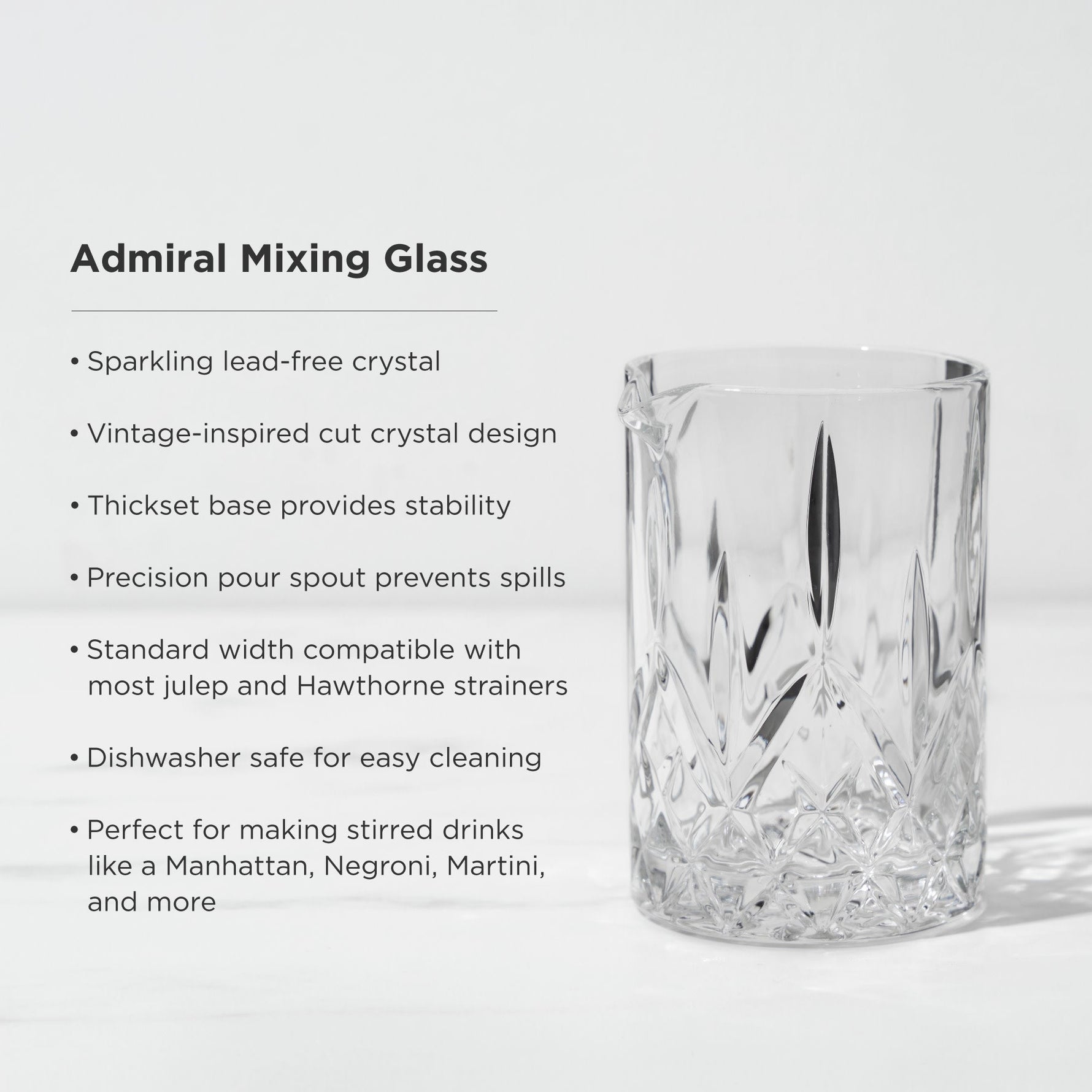 Admiral Crystal Mixing Glass - Knife Shift