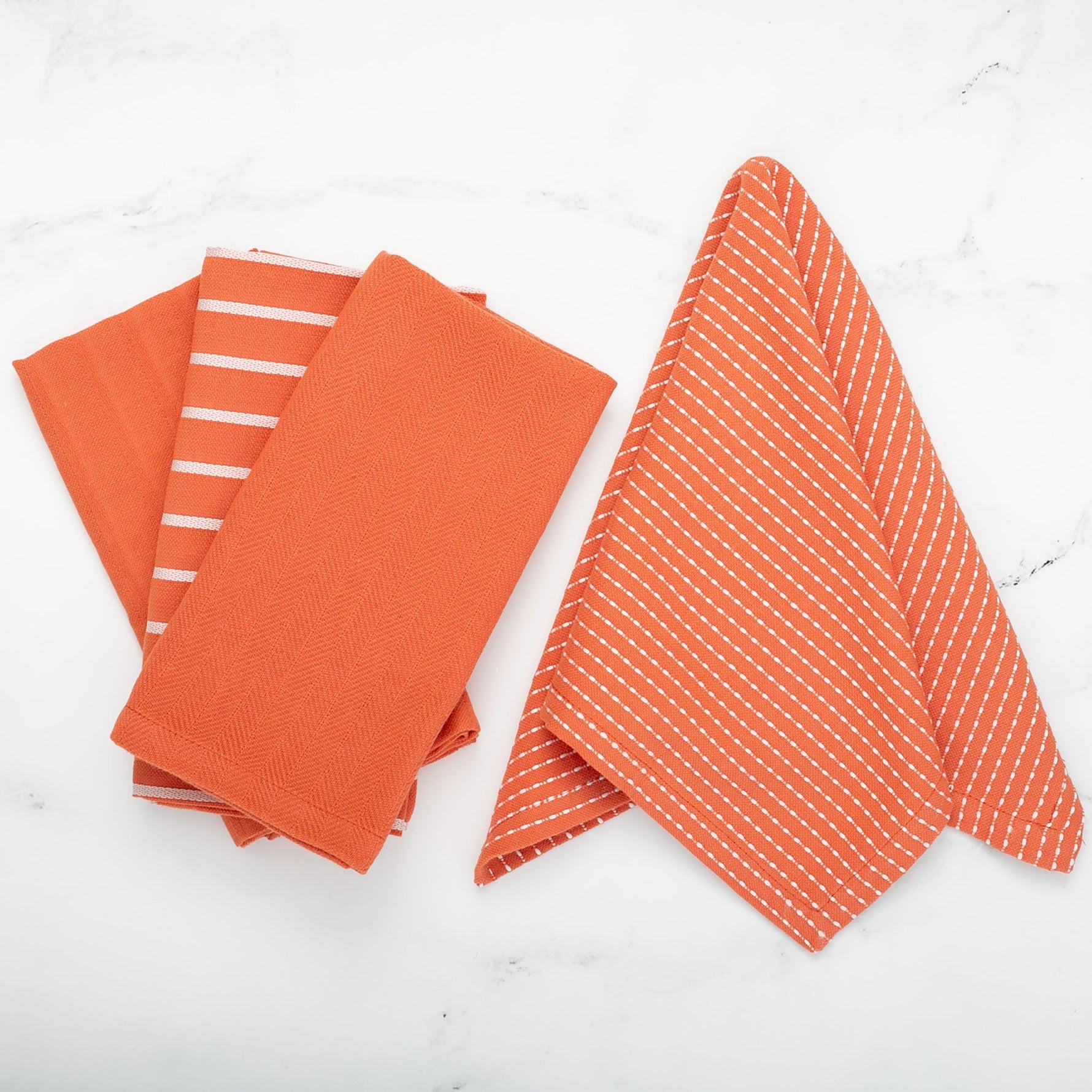 To Each Their Own napkin set - Papaya & White - Knife Shift