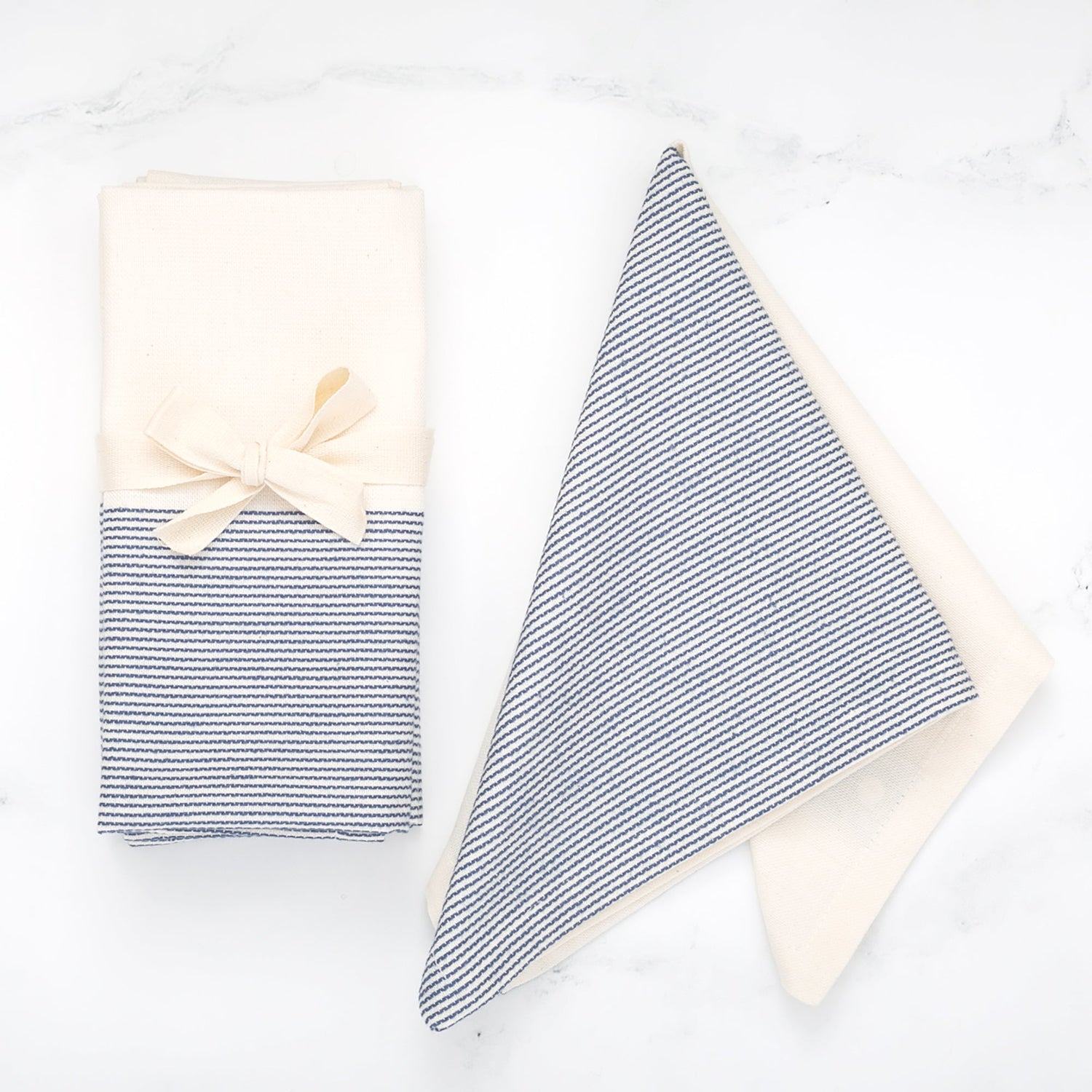 The Stripe Collection Napkins Natural Cotton & Elderberry