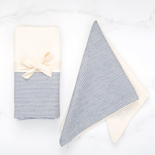 The Stripe Collection Napkins Natural Cotton & Elderberry - Knife Shift