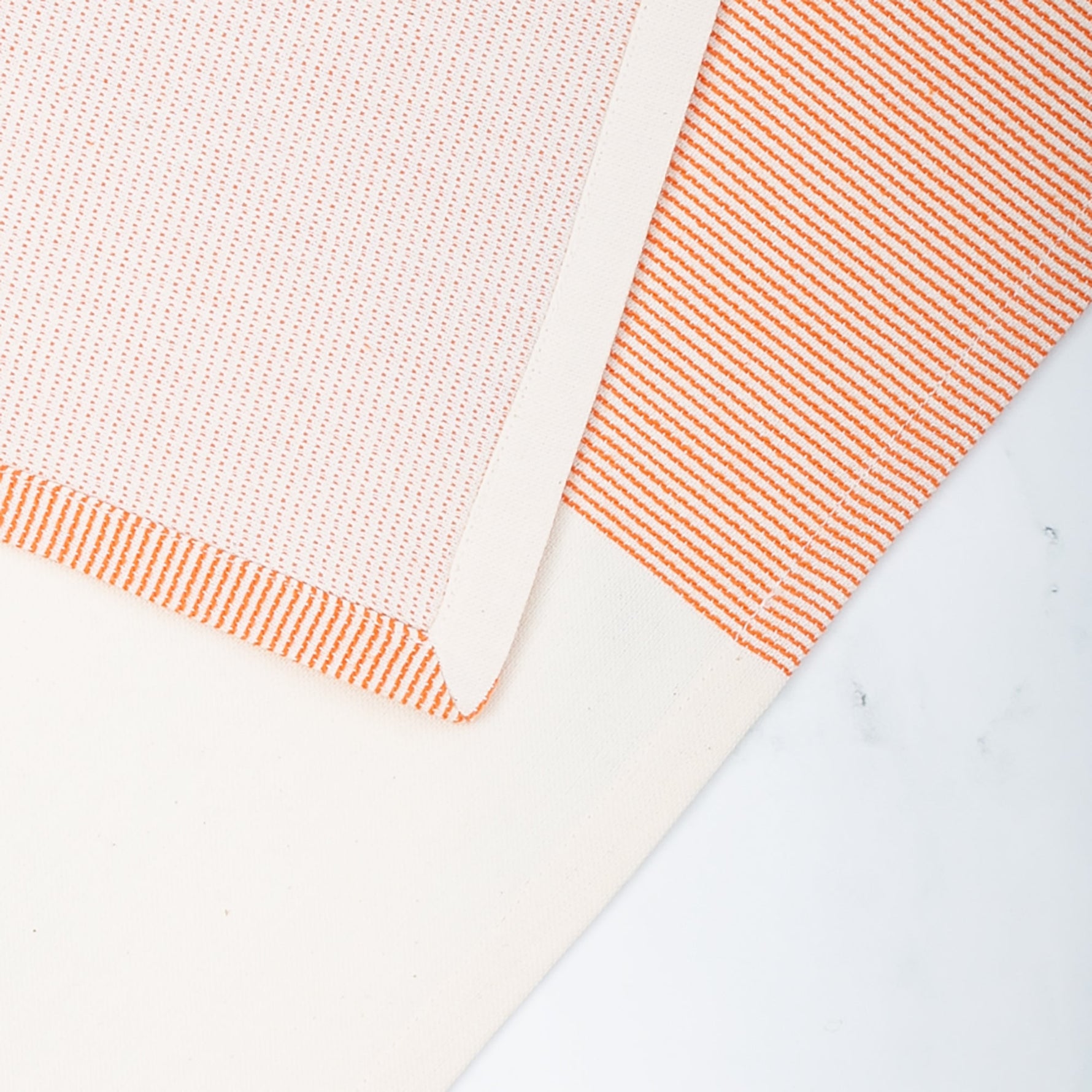 The Stripe Collection Napkins Natural Cotton & Persimmon - Knife Shift