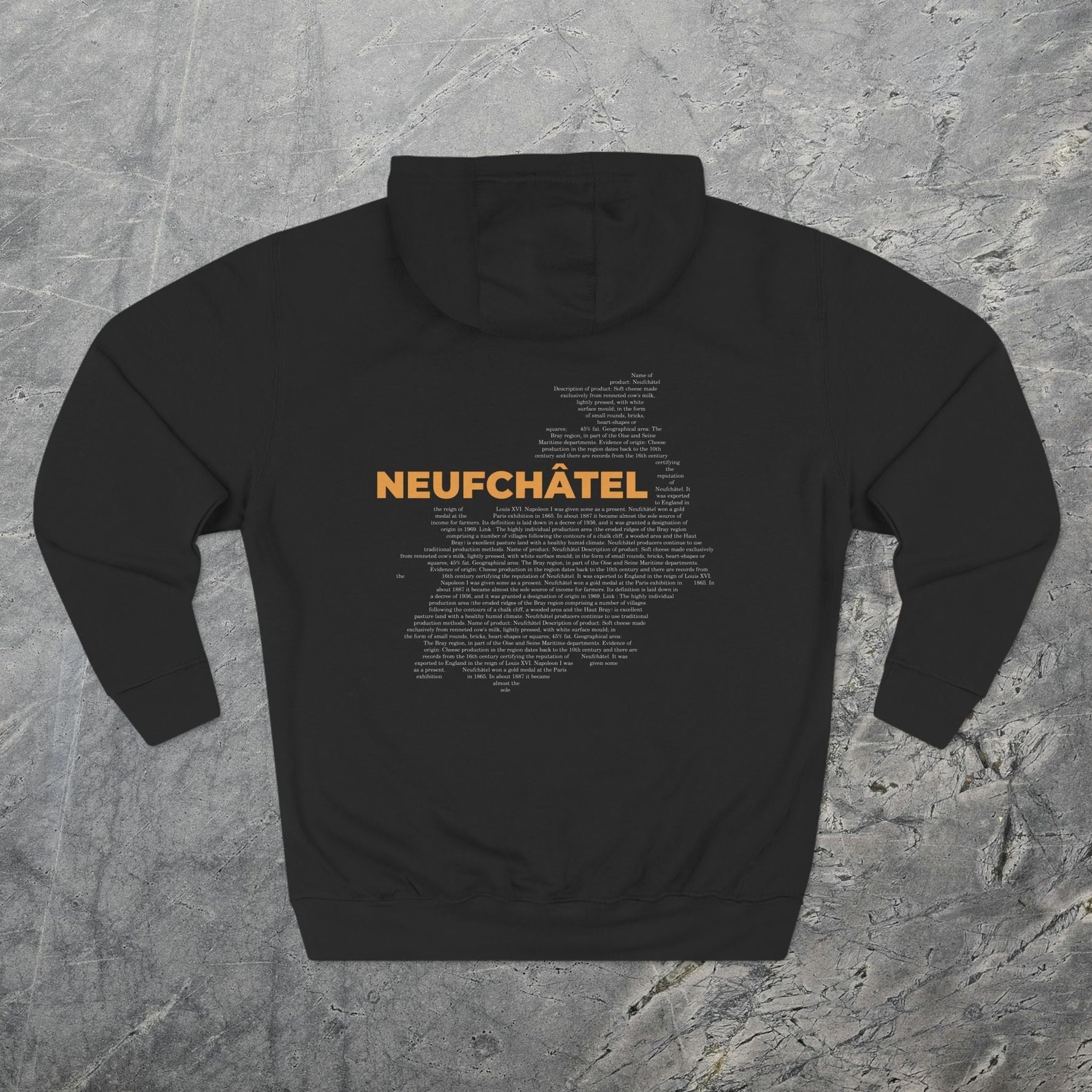 Neufchâtel Cheese Map - Midweight Hoodie-Hoodie-gift ideas for foodies-Knife Shift