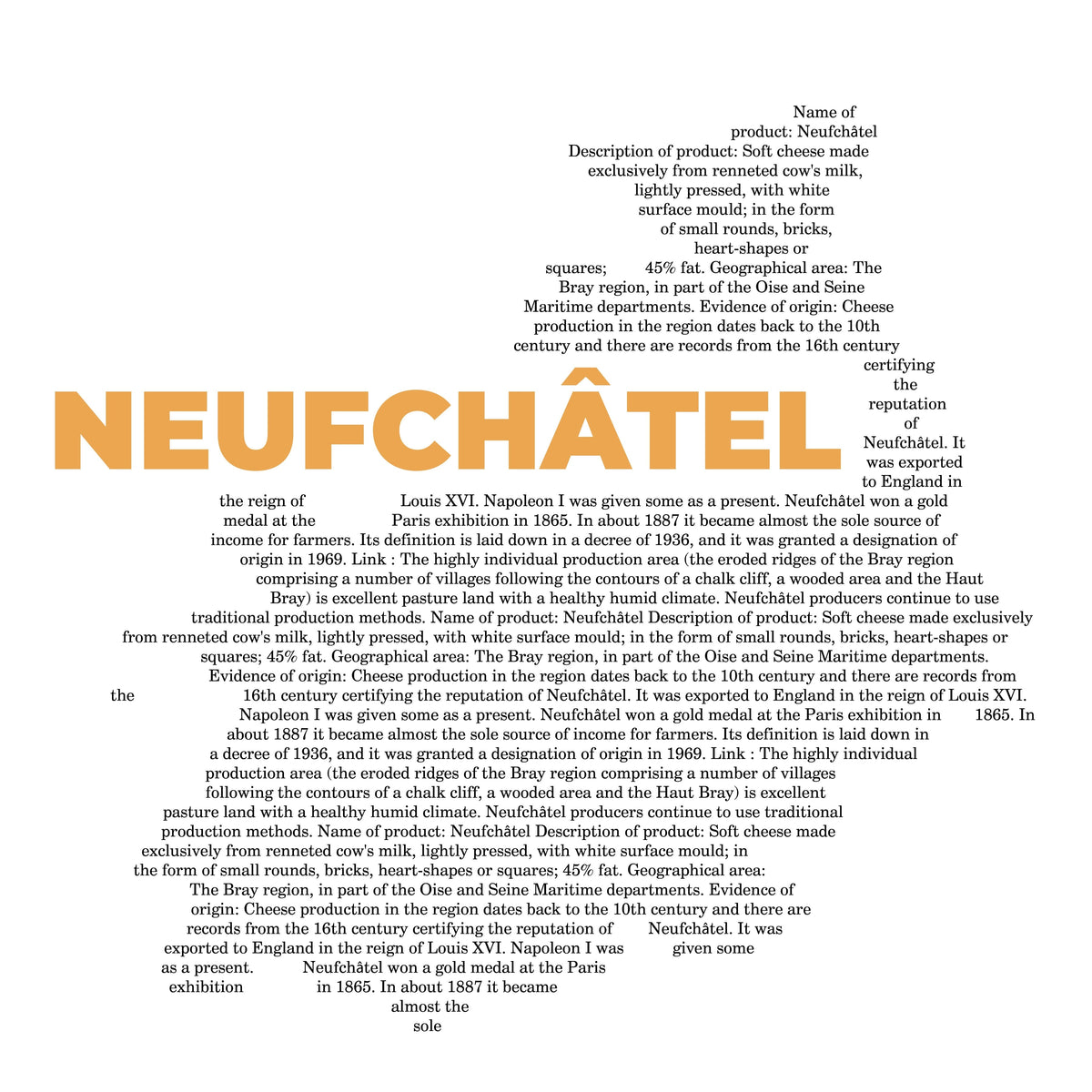 Neufchâtel Cheese Map - Midweight Hoodie-Hoodie-gift ideas for foodies-Knife Shift