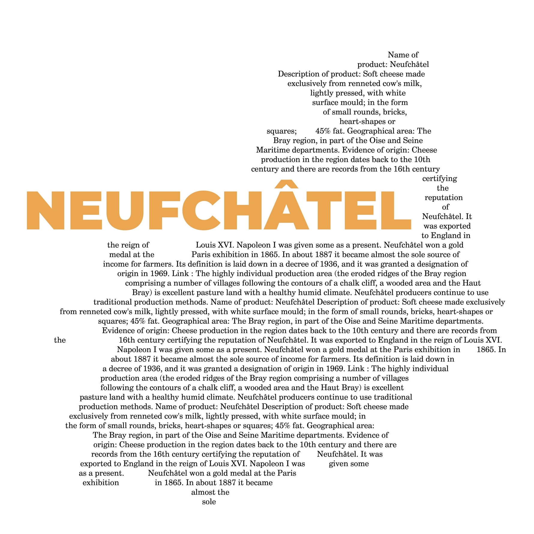 Neufchâtel Cheese Map - Pocket T-shirt-T-Shirt-gift ideas for foodies-Knife Shift