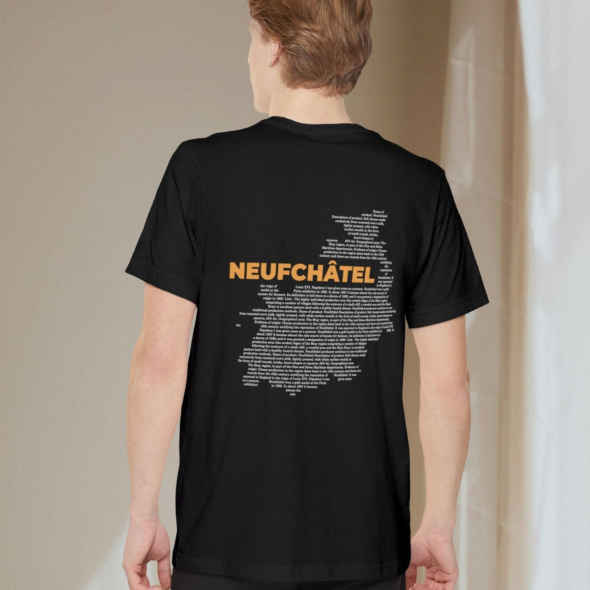 Neufchâtel Cheese Map - Pocket T-shirt-T-Shirt-gift ideas for foodies-Knife Shift